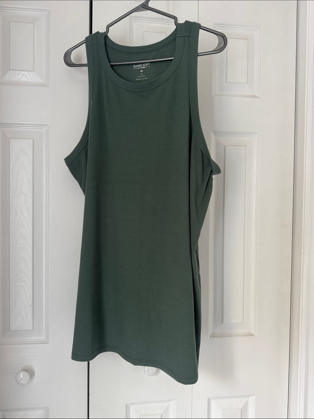 torrid Dark Green Ribbed Tank Top